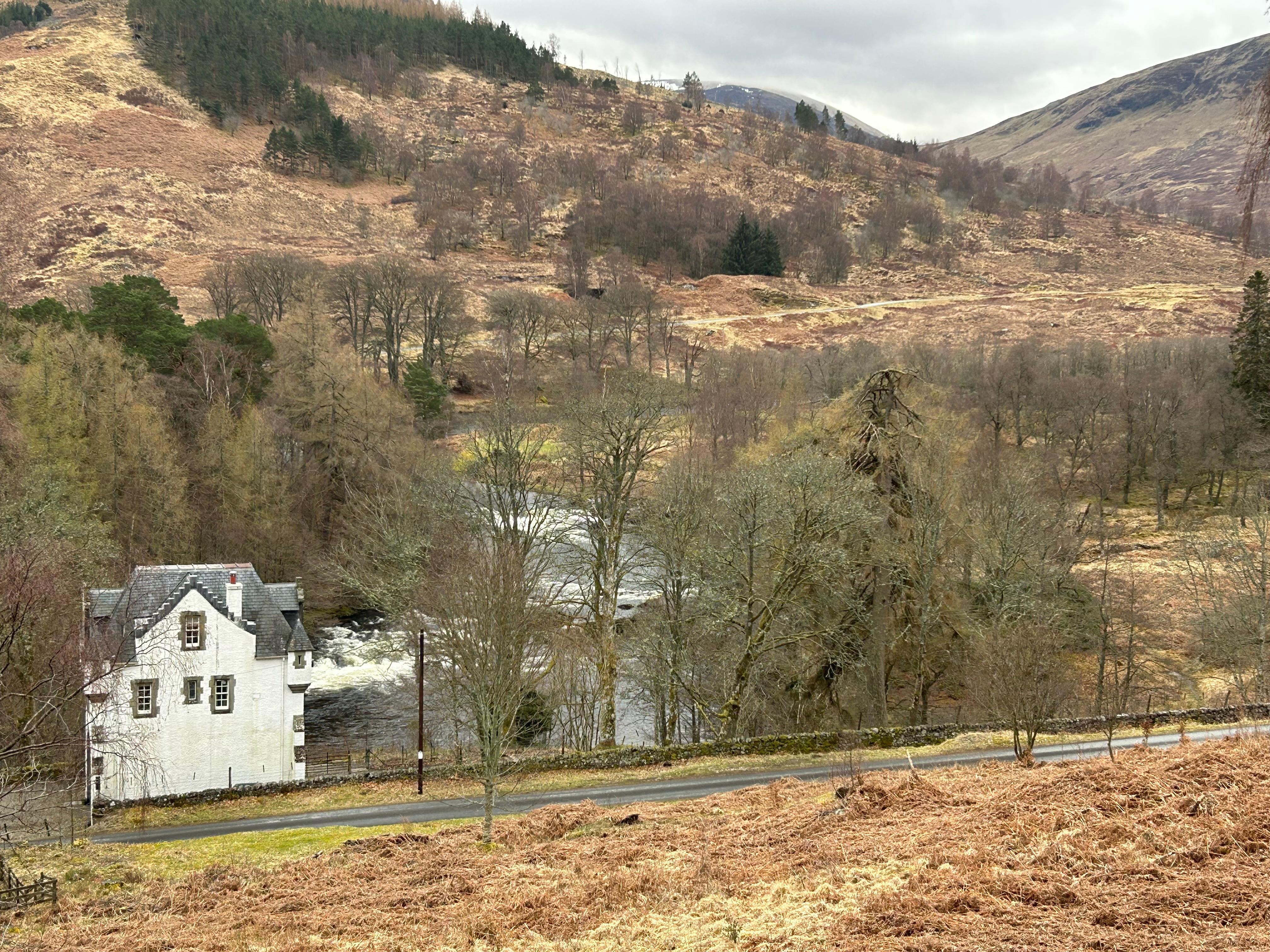 Good location for a walk in the woods at Innerwick up Glen Lyon