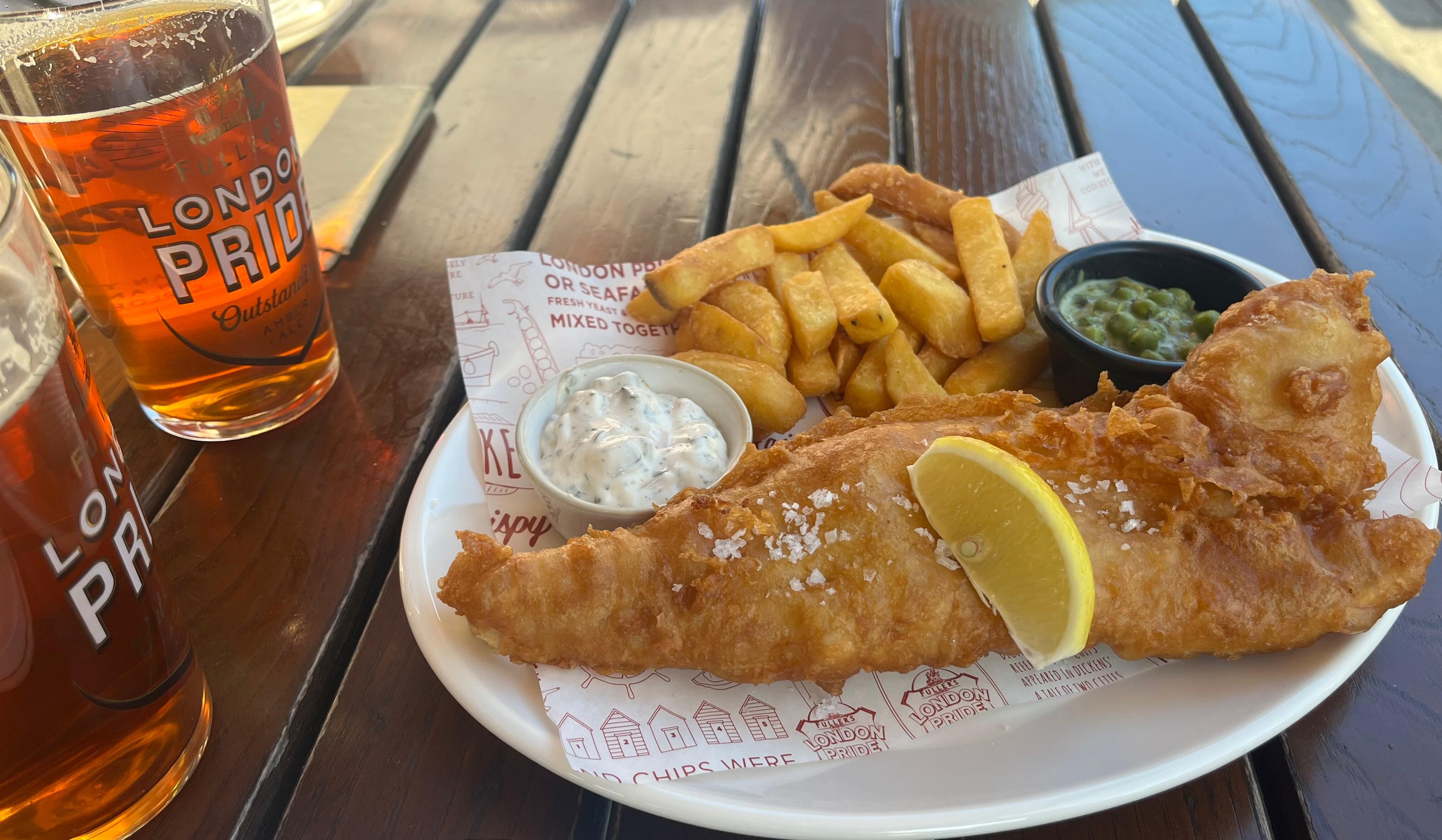 Fish and chips on the patio!