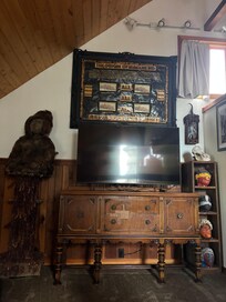 This is what faces the couch you may sleep on if needing a separate bed.