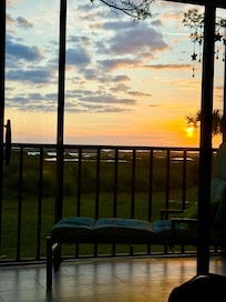 Sunrise view from the living room.