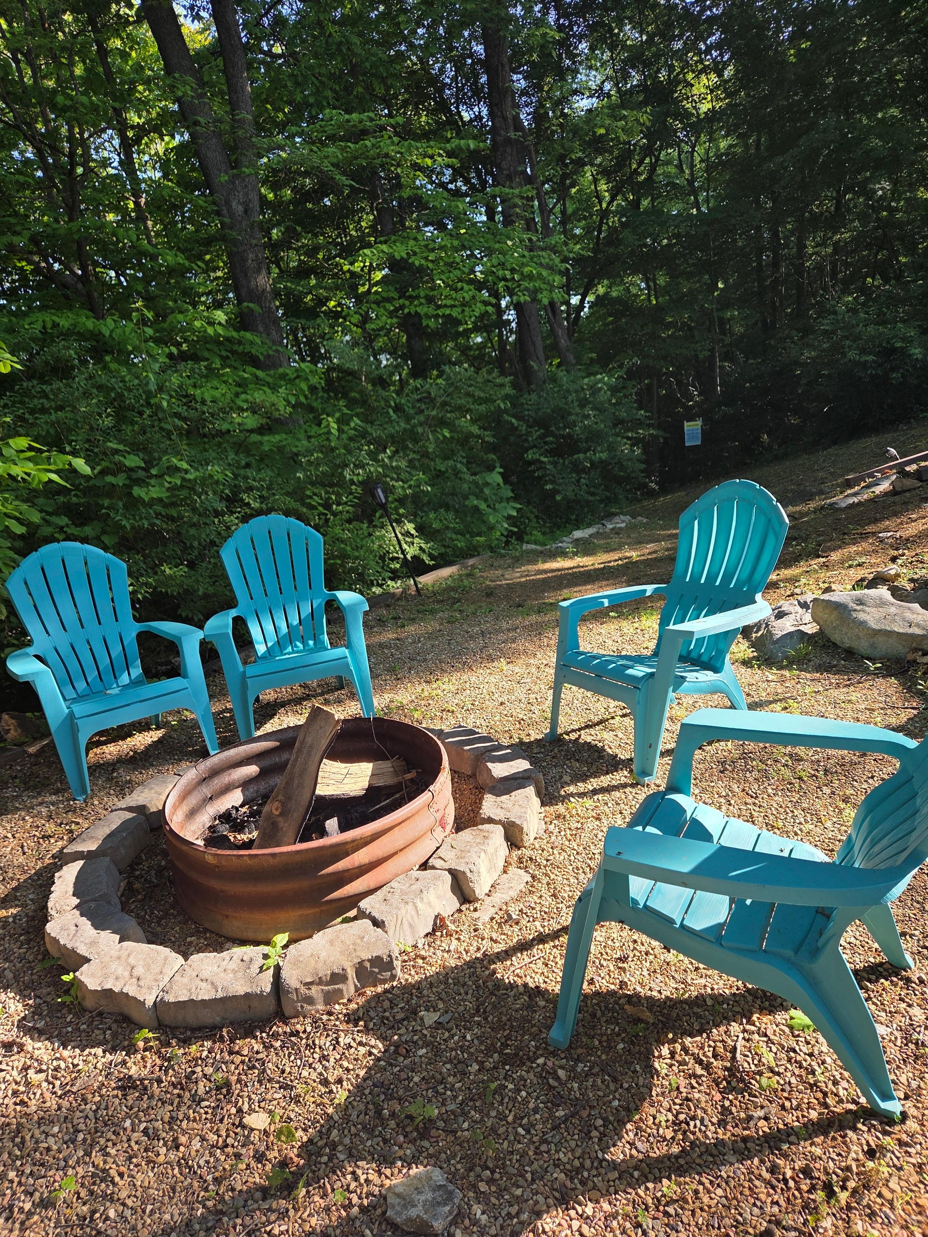 Inviting fire pit, perfect for catching up.