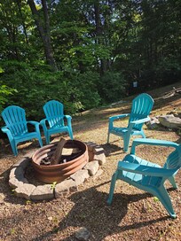 Inviting fire pit, perfect for catching up.