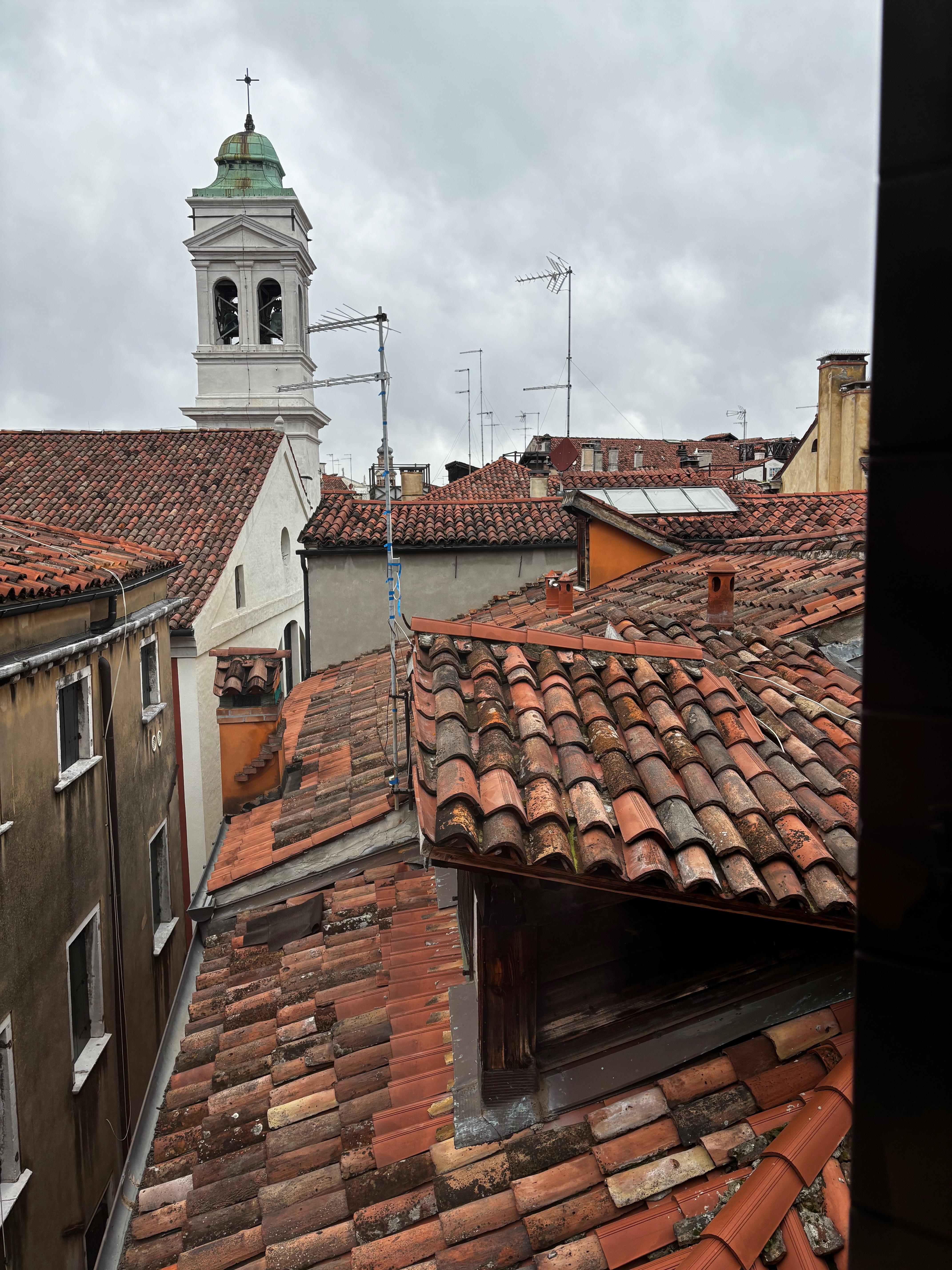 View from our room towards the church bells that you will feel. :)