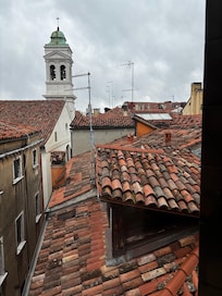 View from our room towards the church bells that you will feel. :)