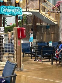 My son at water park