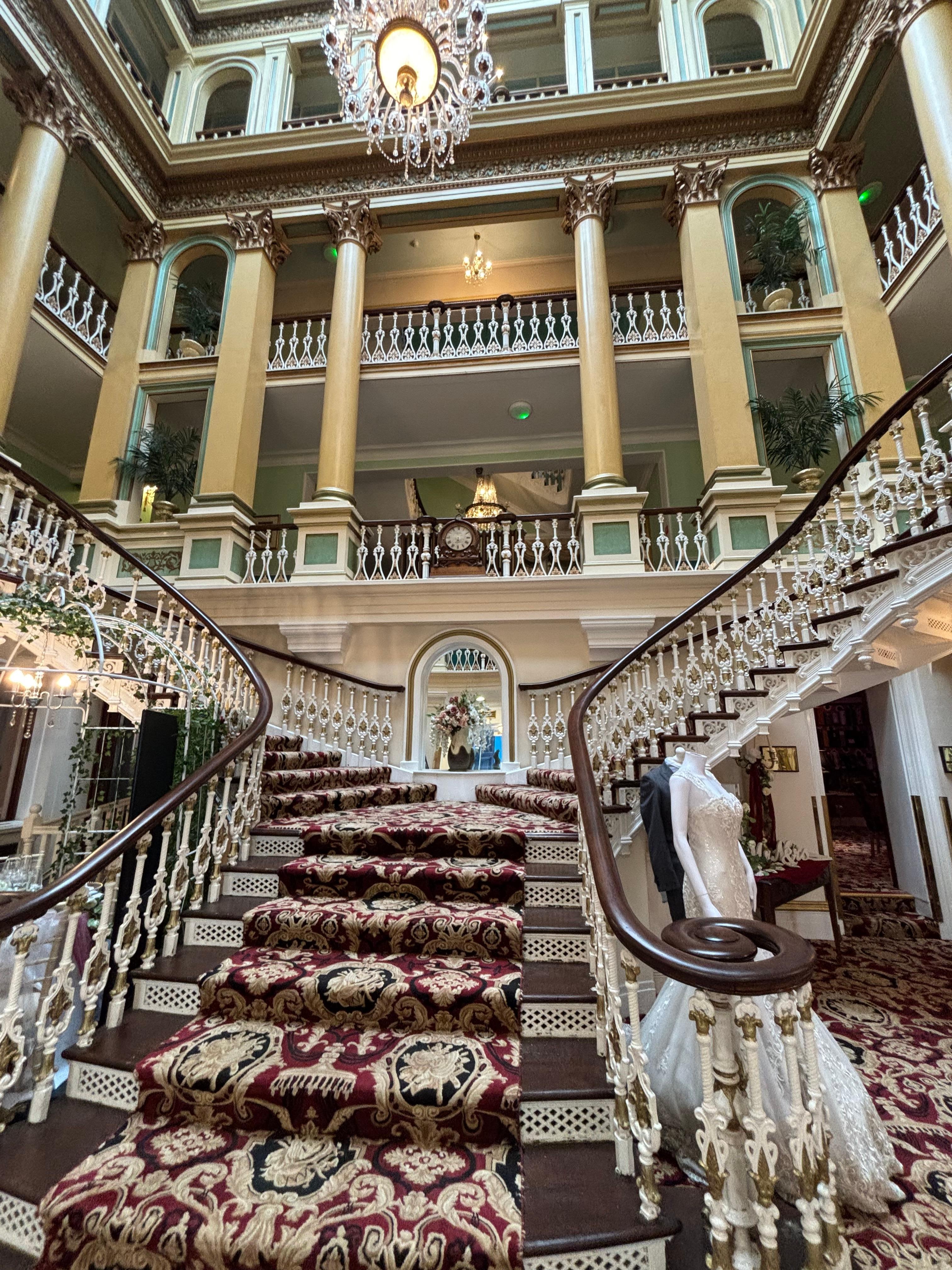 Impressive staircase shows the age and beauty of the hotel