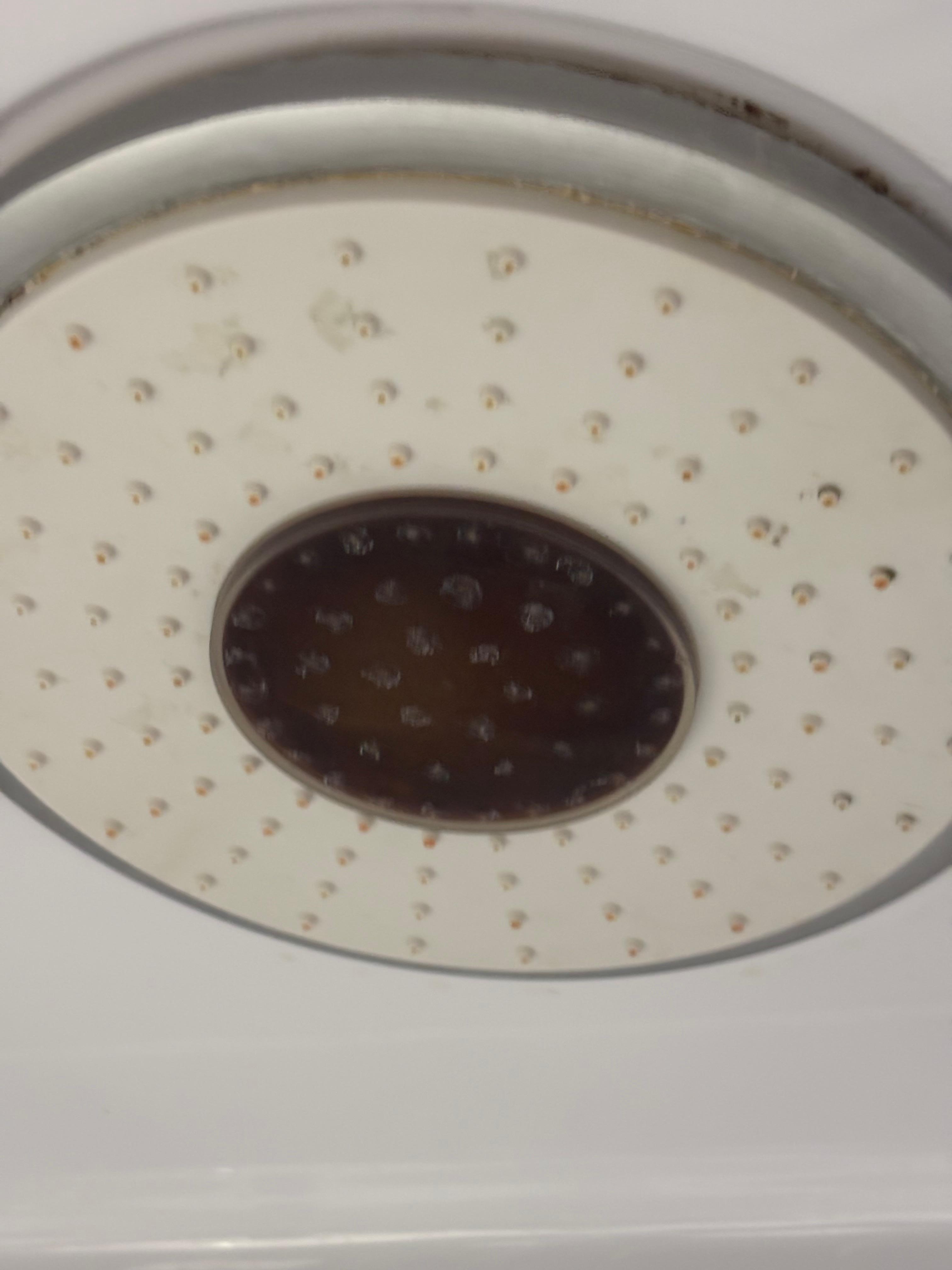 The middle of this shower head was cracked and holding standing water which harbors bacteris