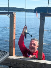 Fishing of the backyard deck