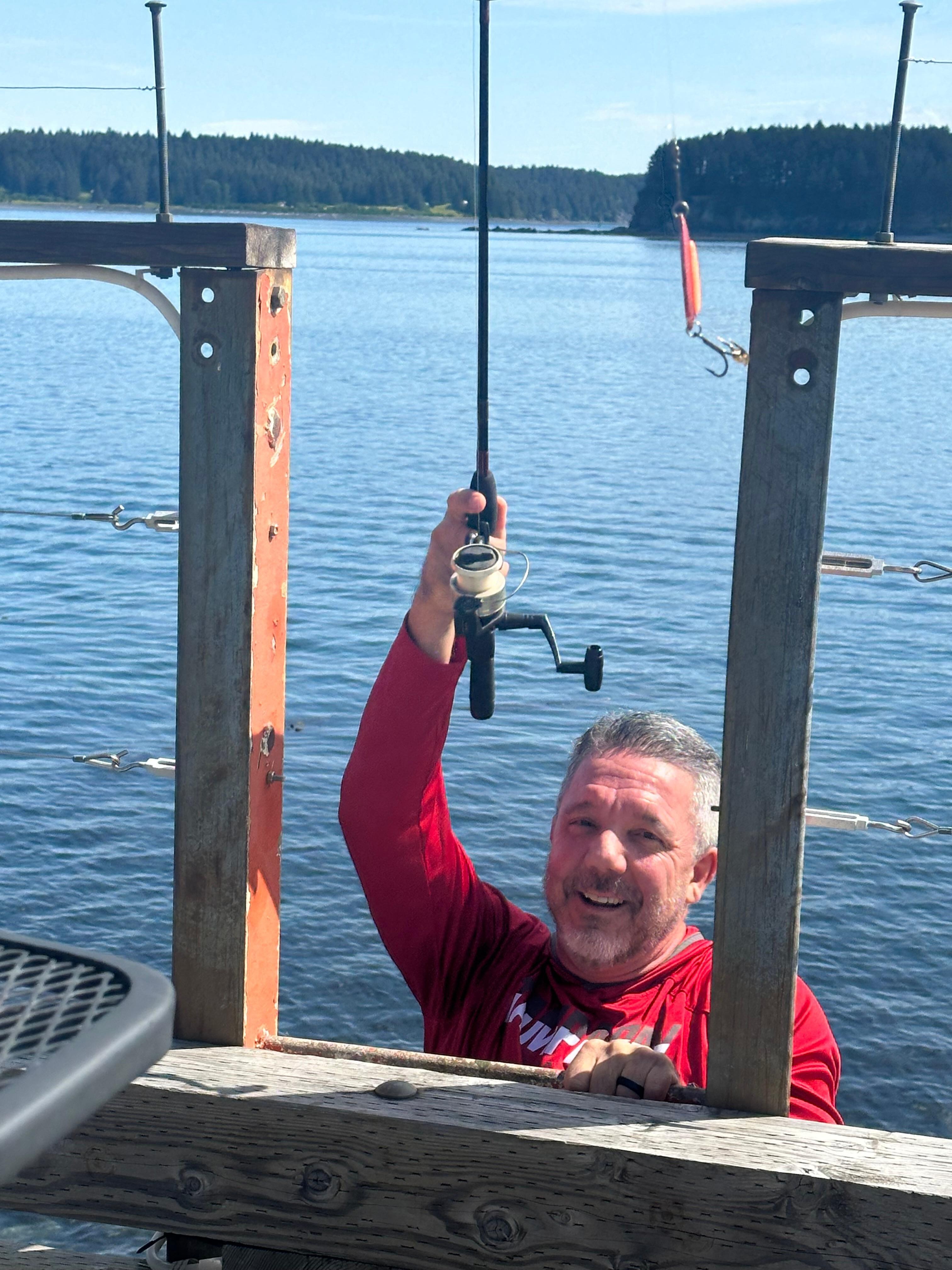 Fishing of the backyard deck