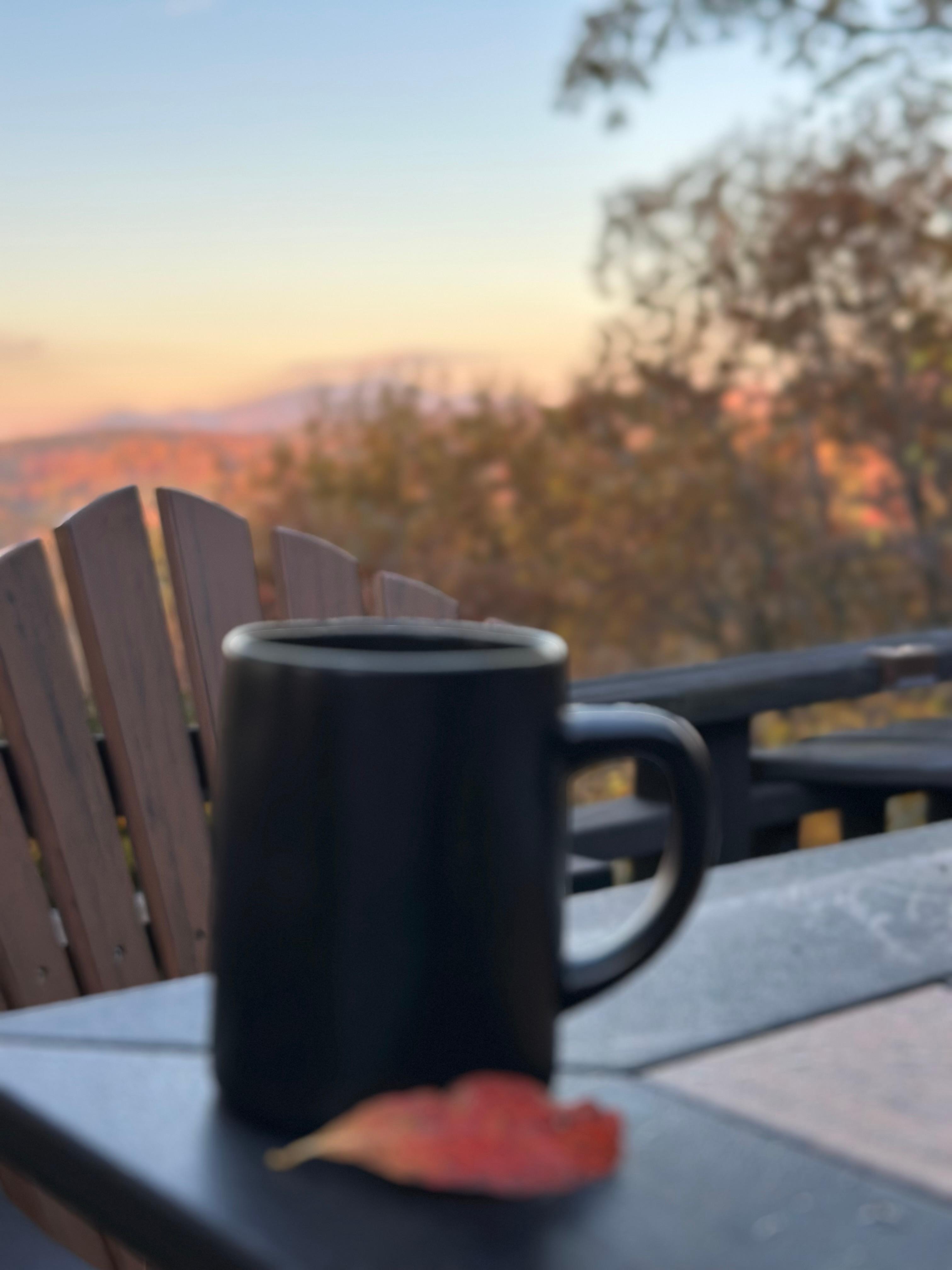 Morning coffee with beautiful view