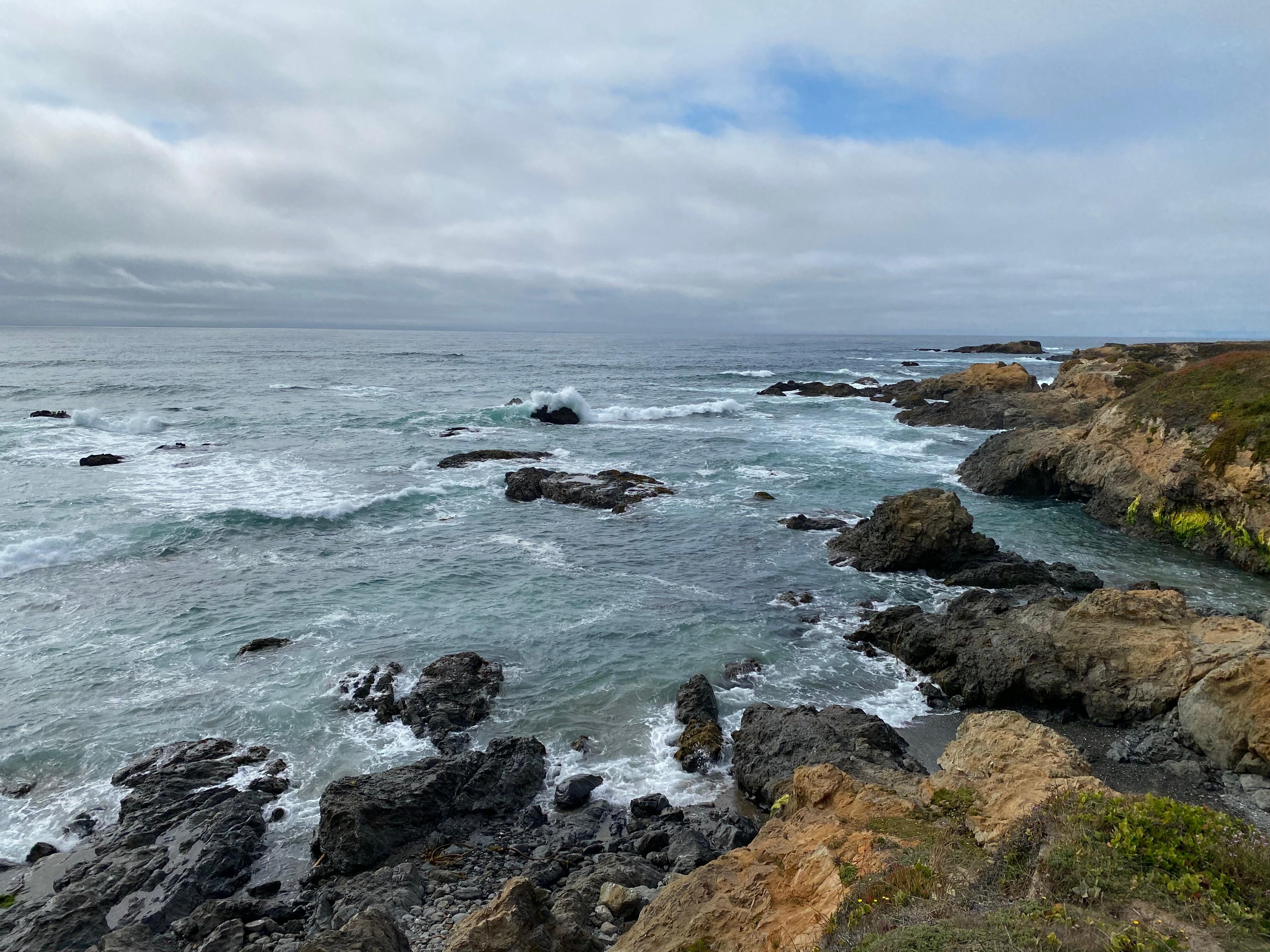 View of Pudding Creek Beach from the path.