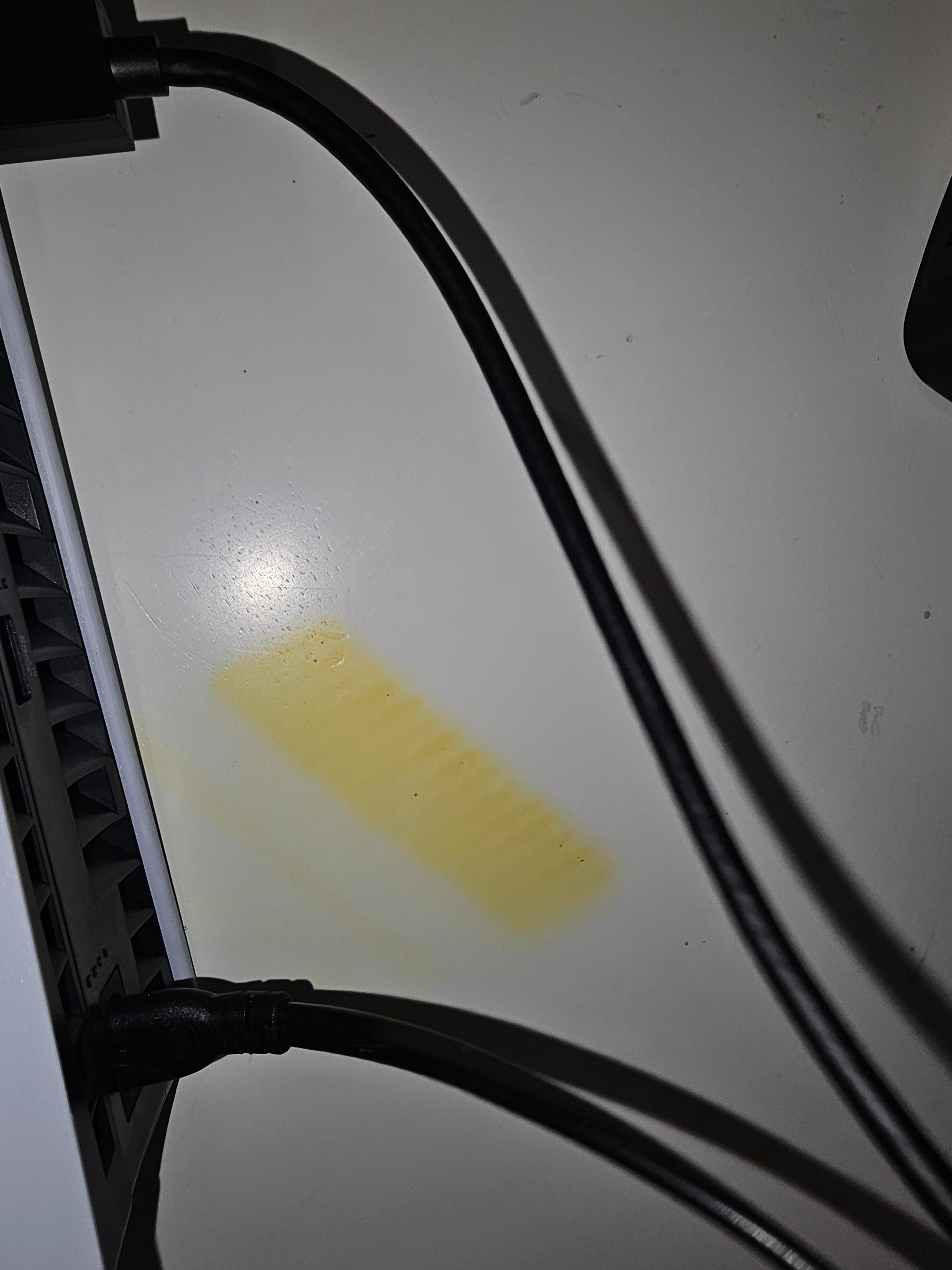 I guess some sort of burn mark or something on the furniture. I sent the photos to the company because we didn't want to be held accountable for something that you didn't do