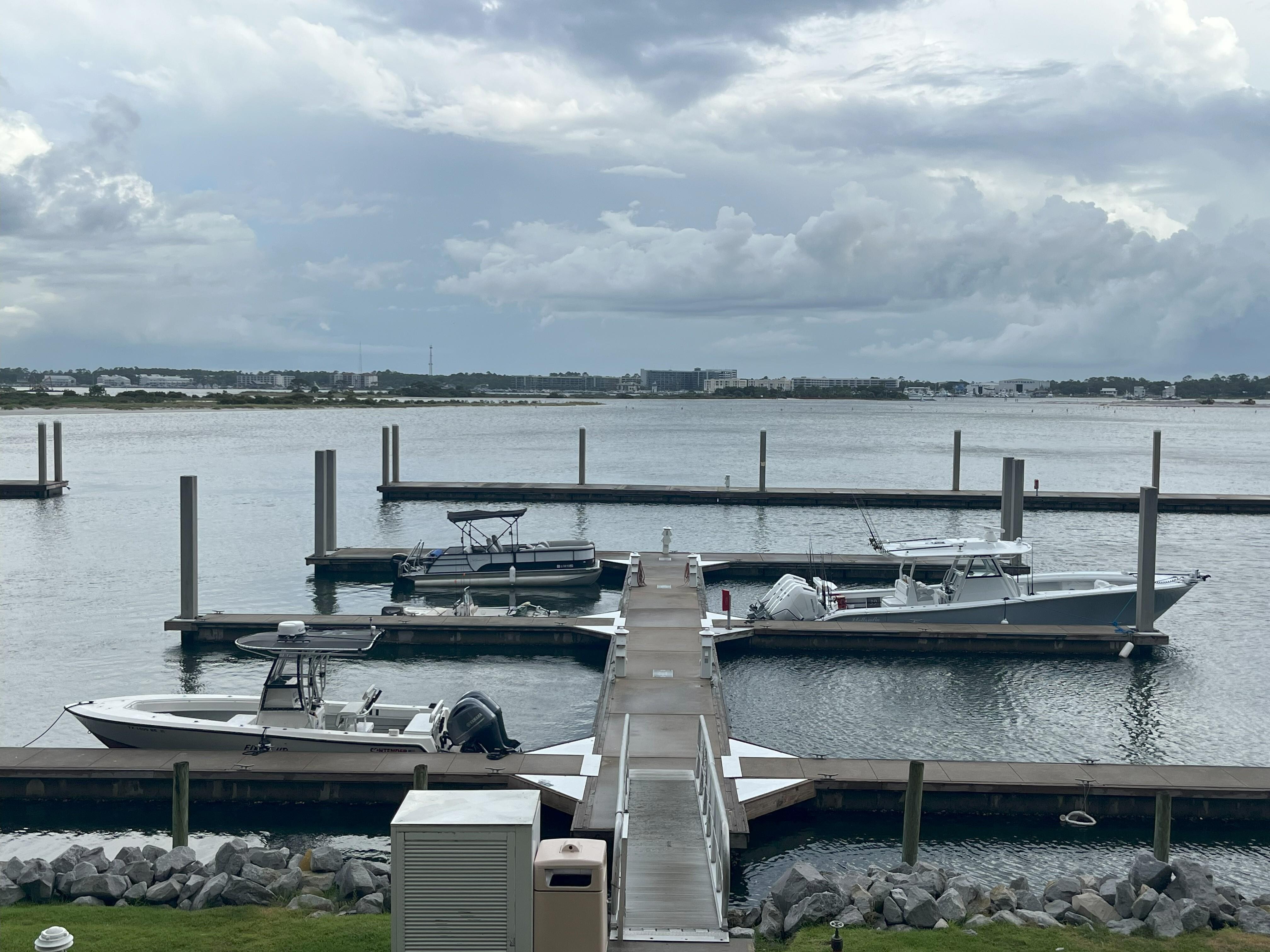 View from the balcony of boats at the Marina.