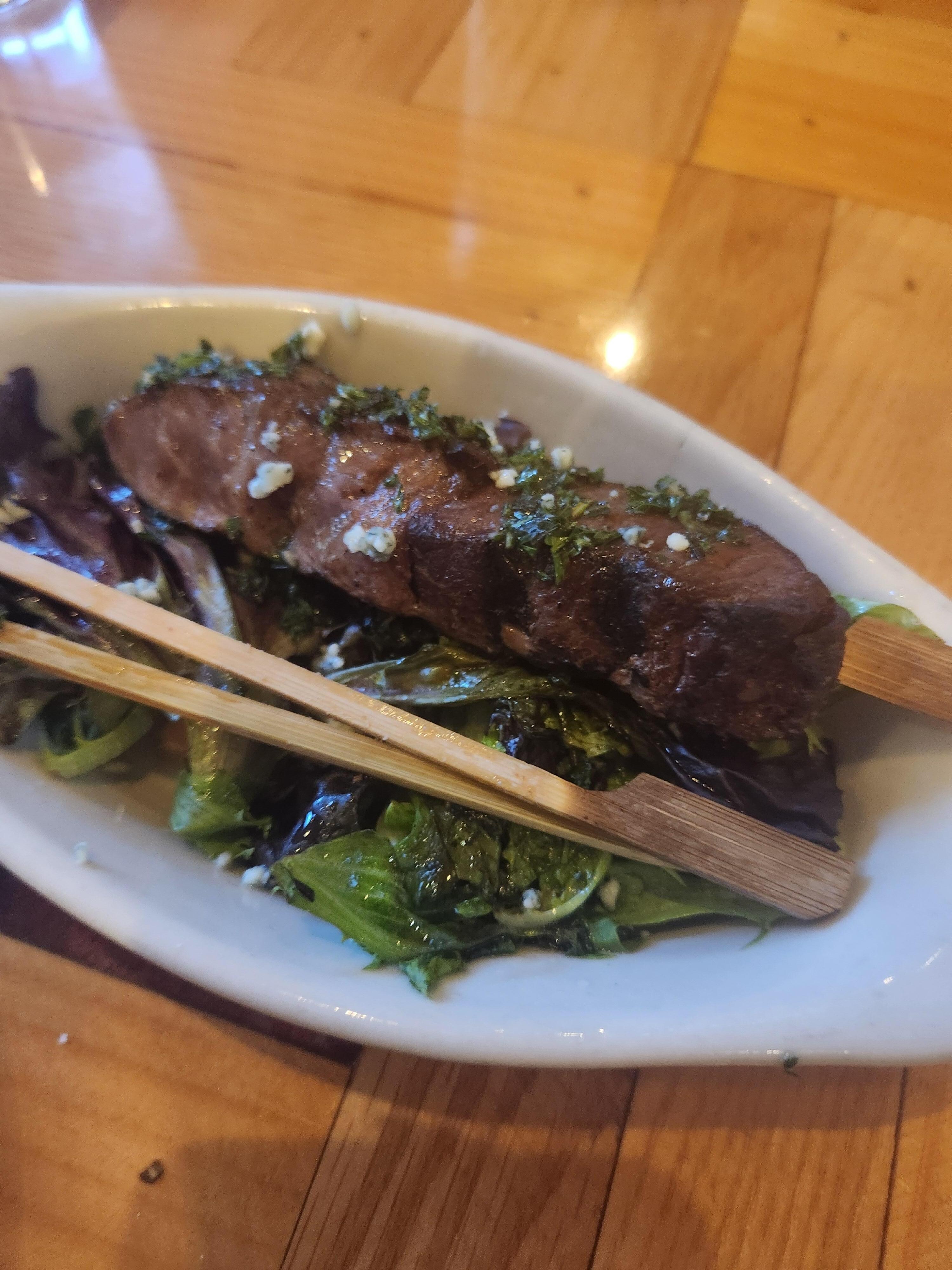 Steak skewers from restaurant 