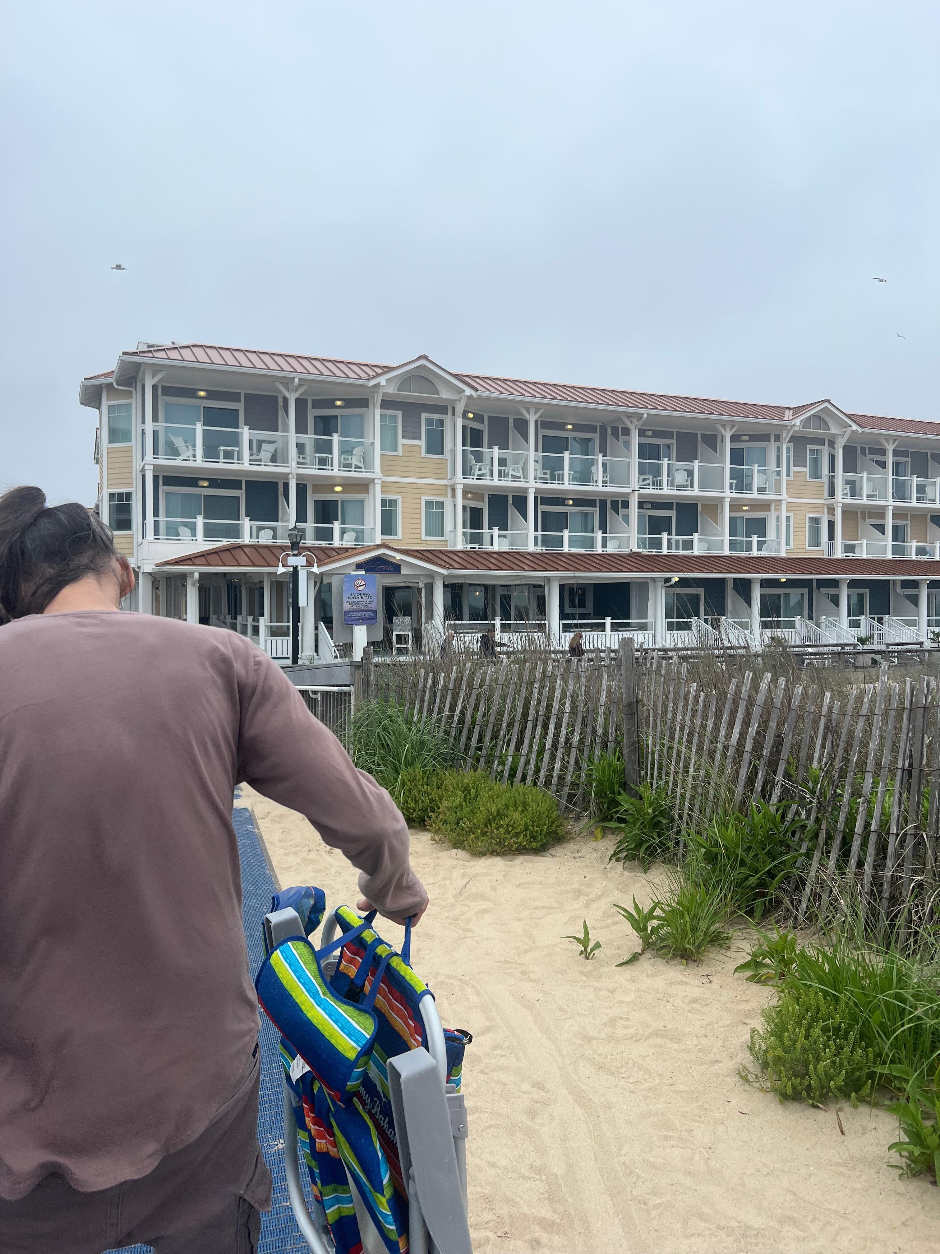 View from the beach, looking at the hotel