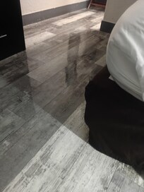 Wet floors as we got up the first night faulty Ac