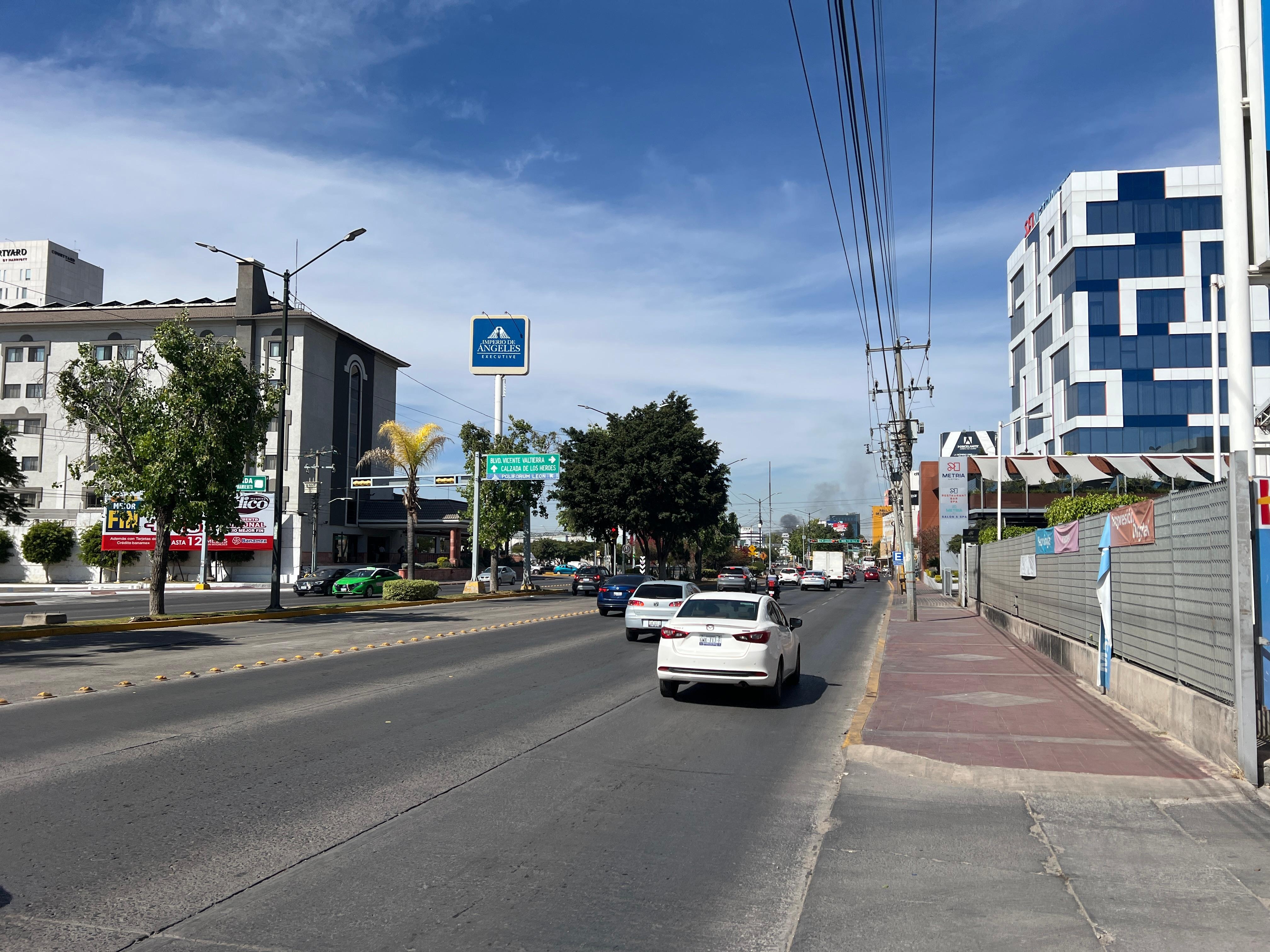 Outside of property. Main Street of Leon