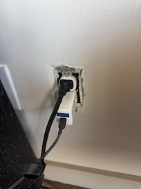 No cover on wall socket