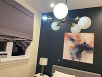 Broken light in bedroom.