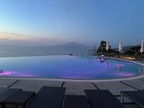 Infinity pool at evening