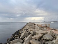 Rock jetty view