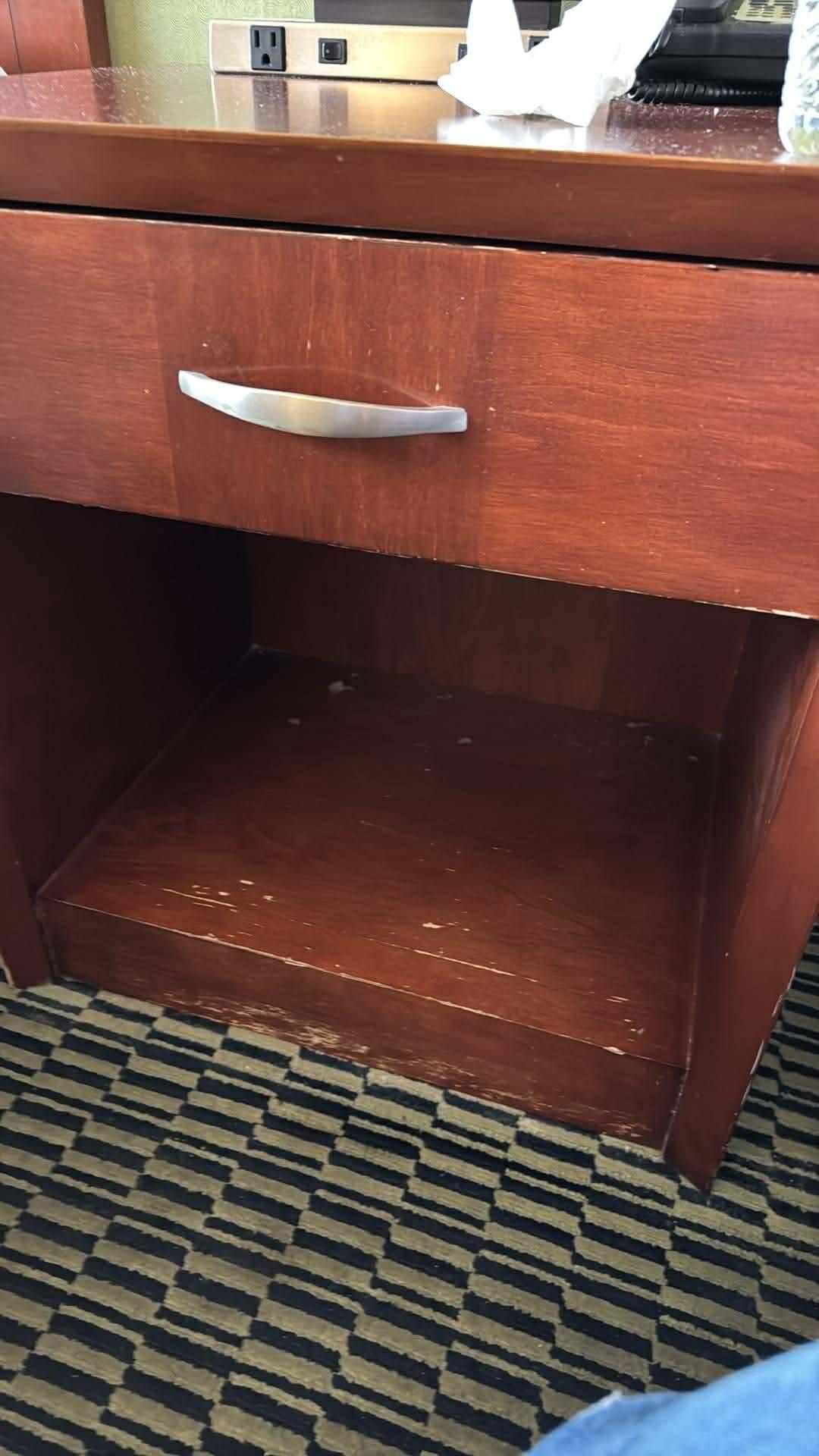 End table so beat up! No photos but the chair and other furniture was even worse ! 