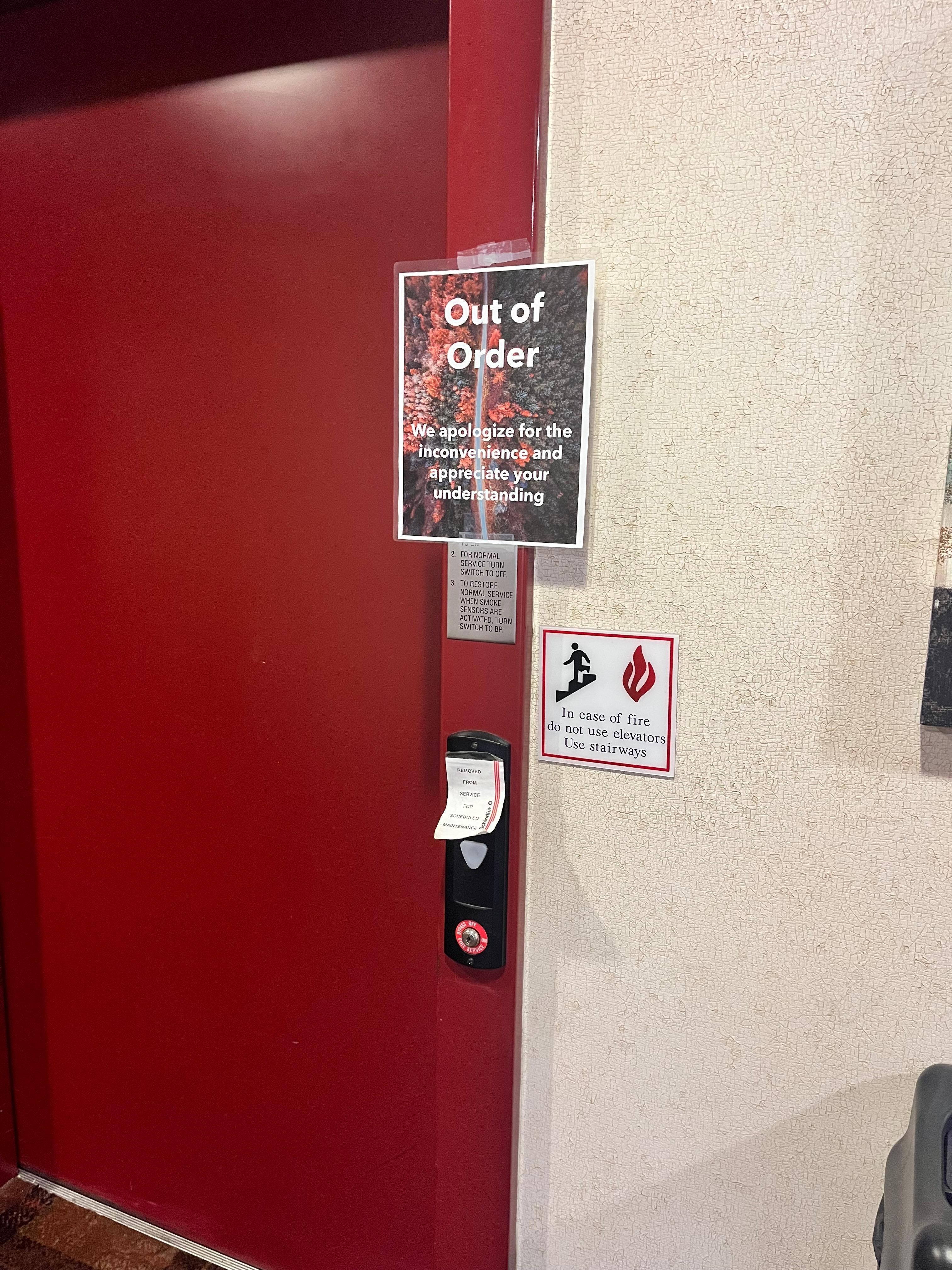 Broken elevator 
