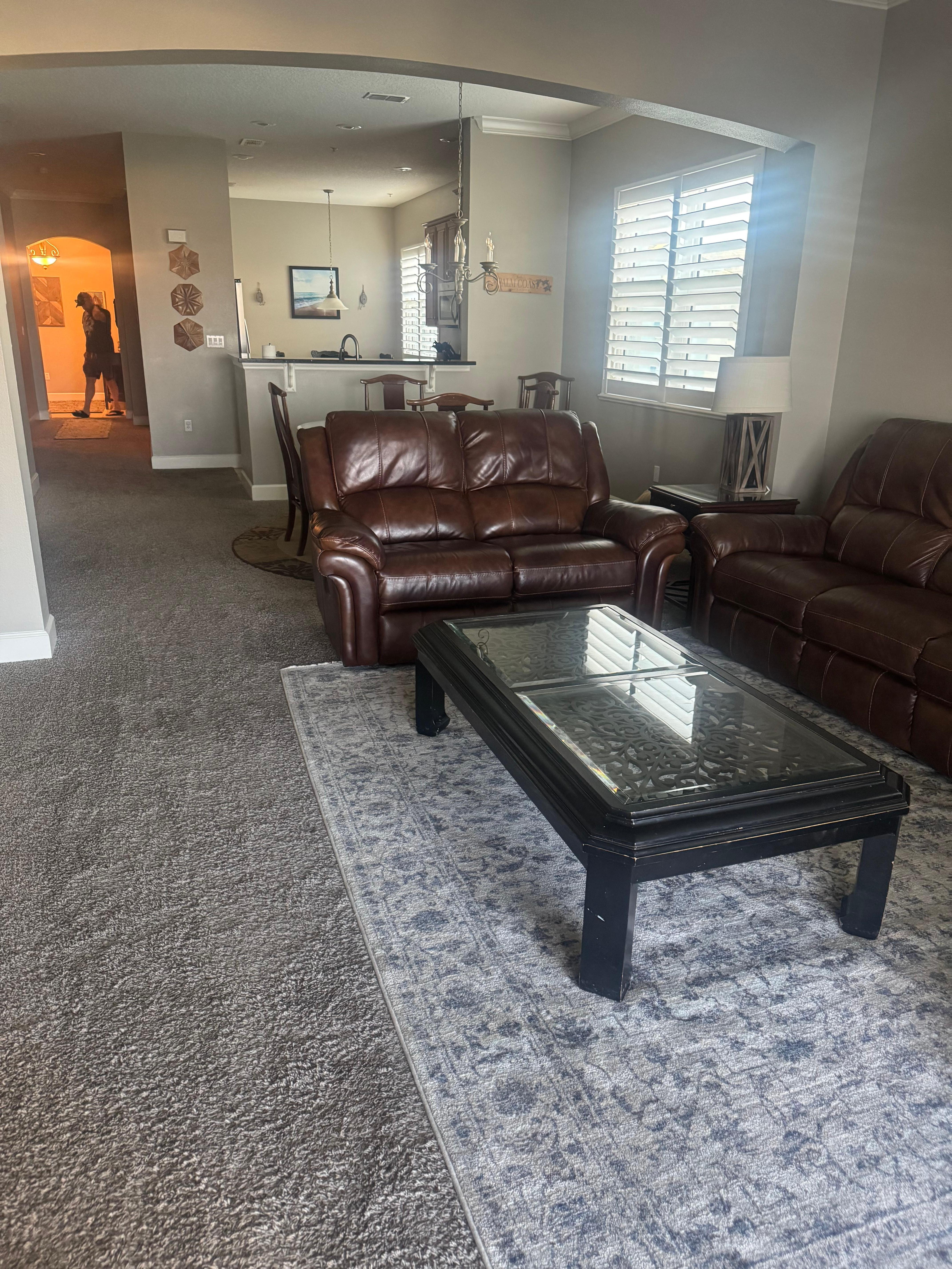 Living room/dining room/kitchen area. 