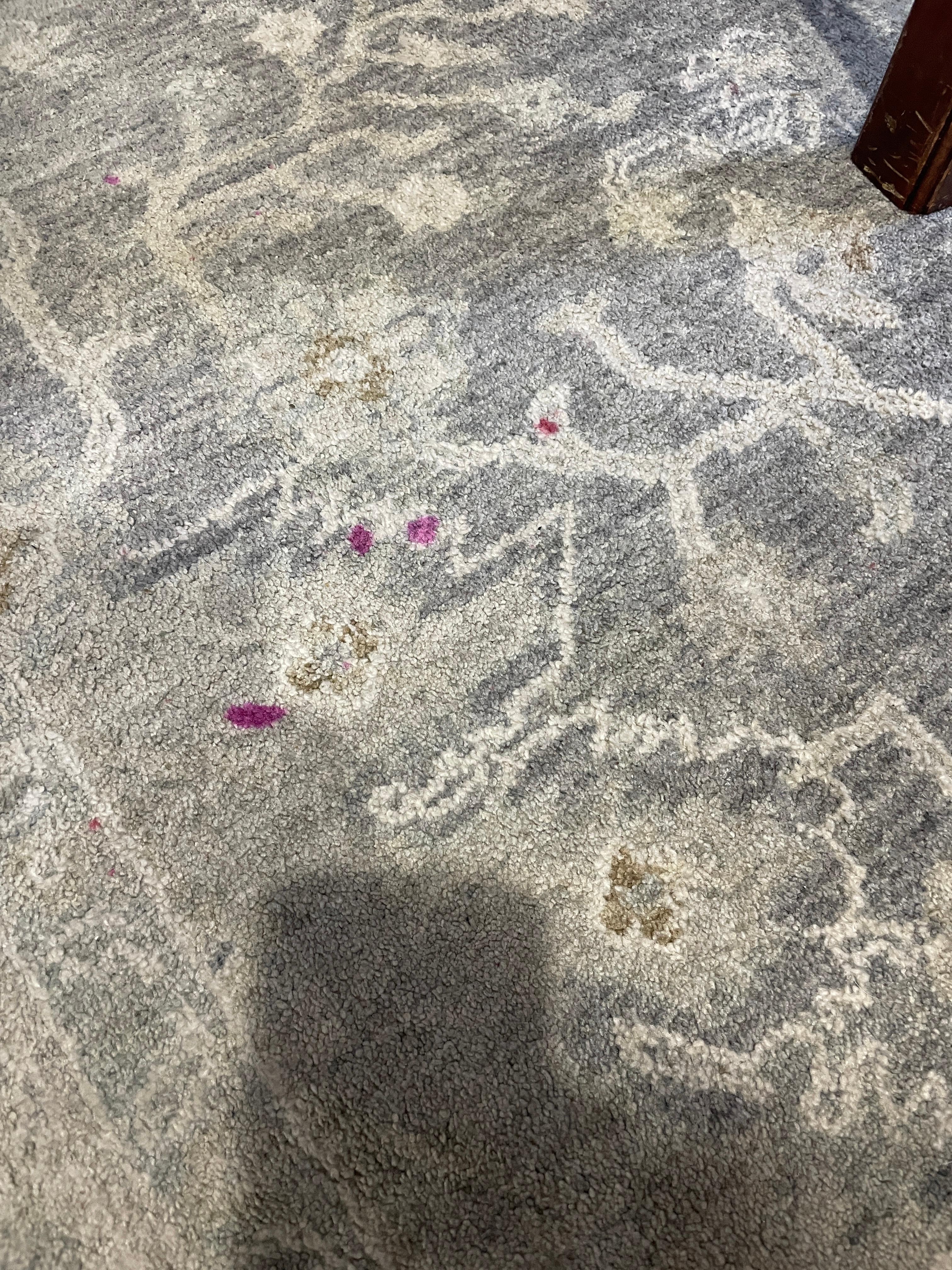 Stains on the dining room rug 
