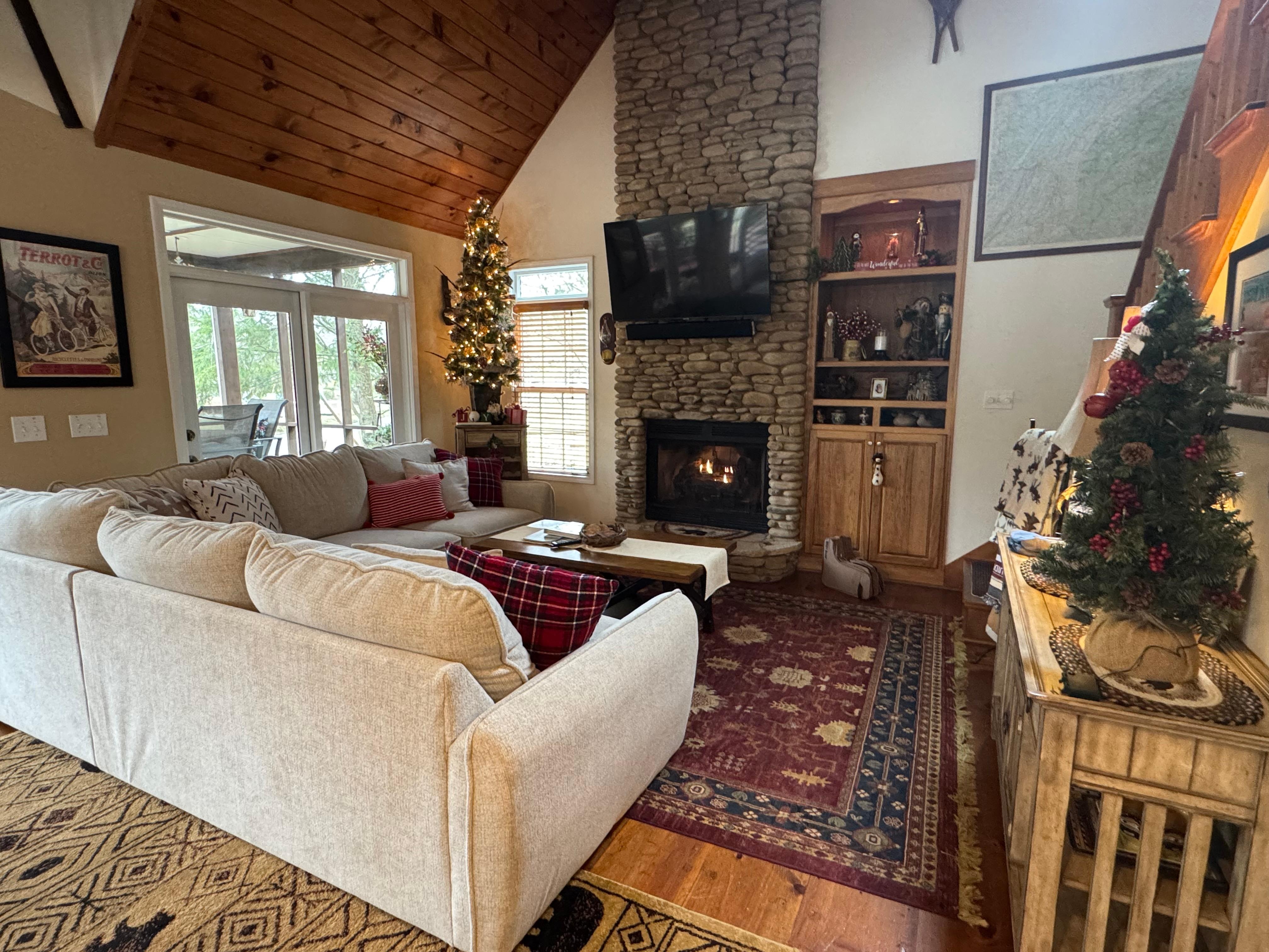 Christmas decor in living space