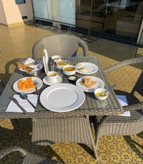 Breakfast in outdoor terrace