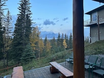 Liking out the window.