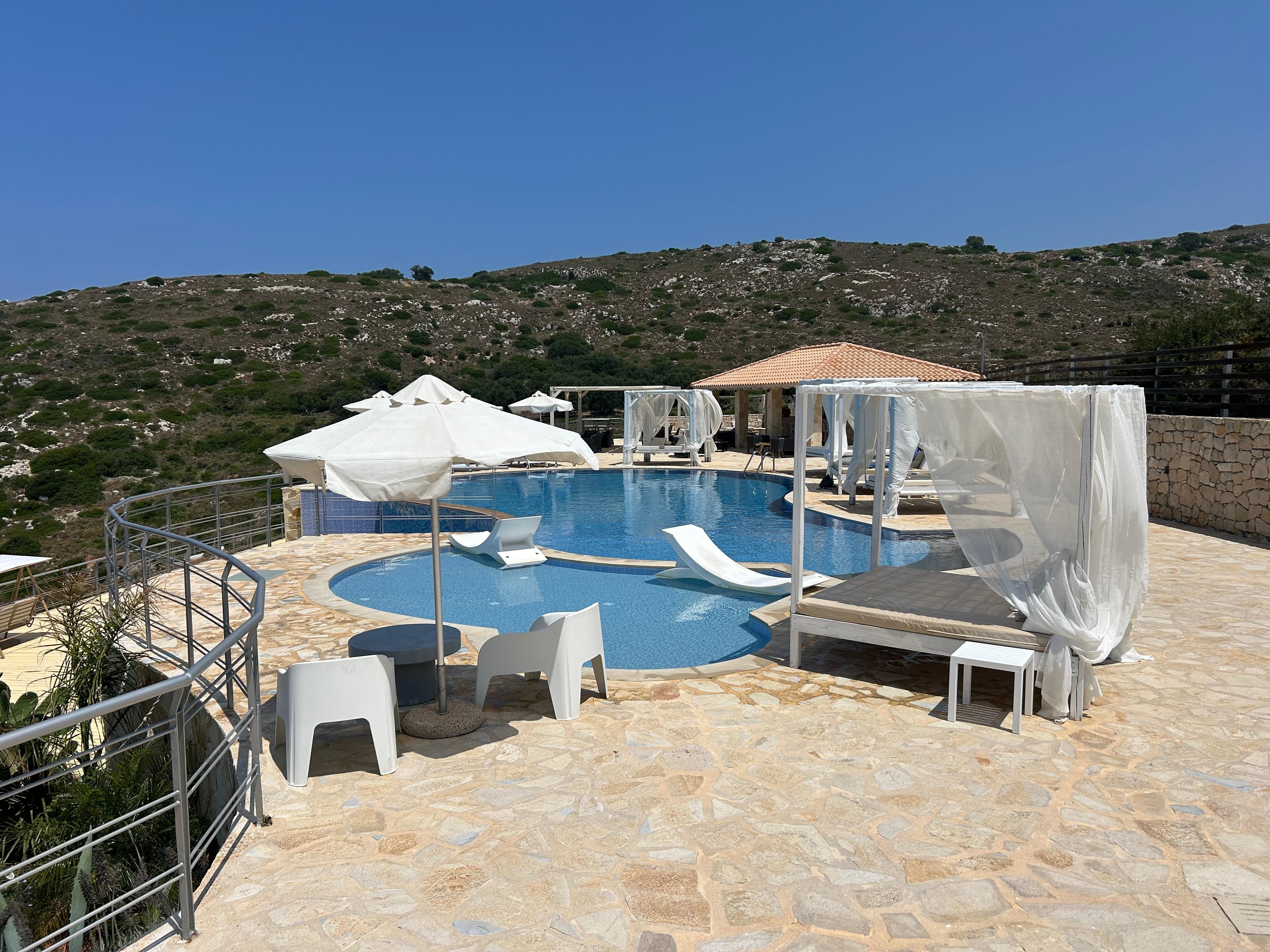 The pool area