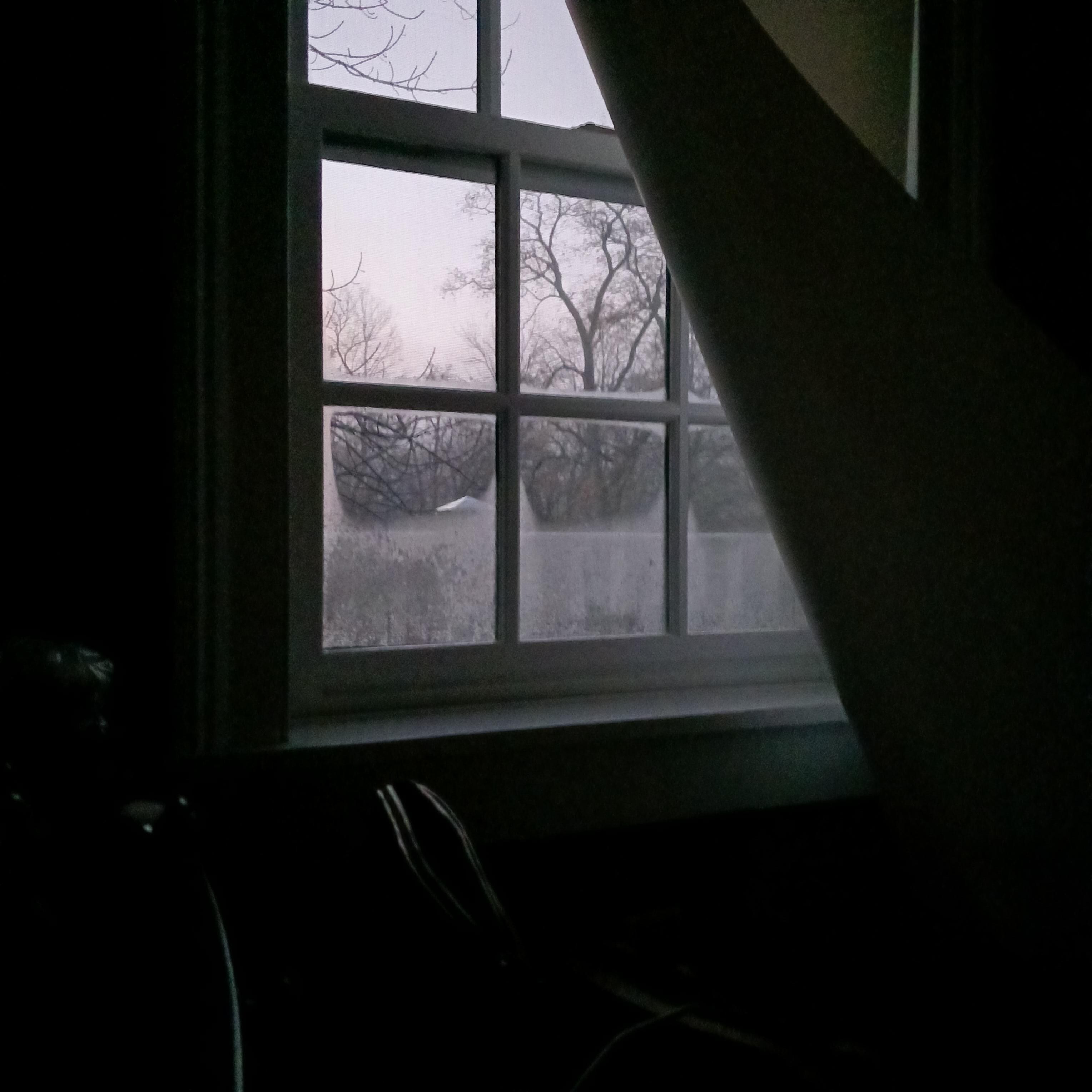 The blind pulled down but wouldn't go back up. We had to pull it to the side to look out. 