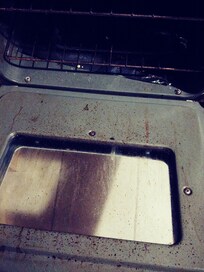 Oven not clean.