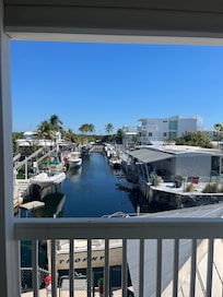 View of the canal from upstairs deck!