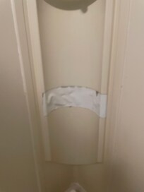 Duct tape in the shower.