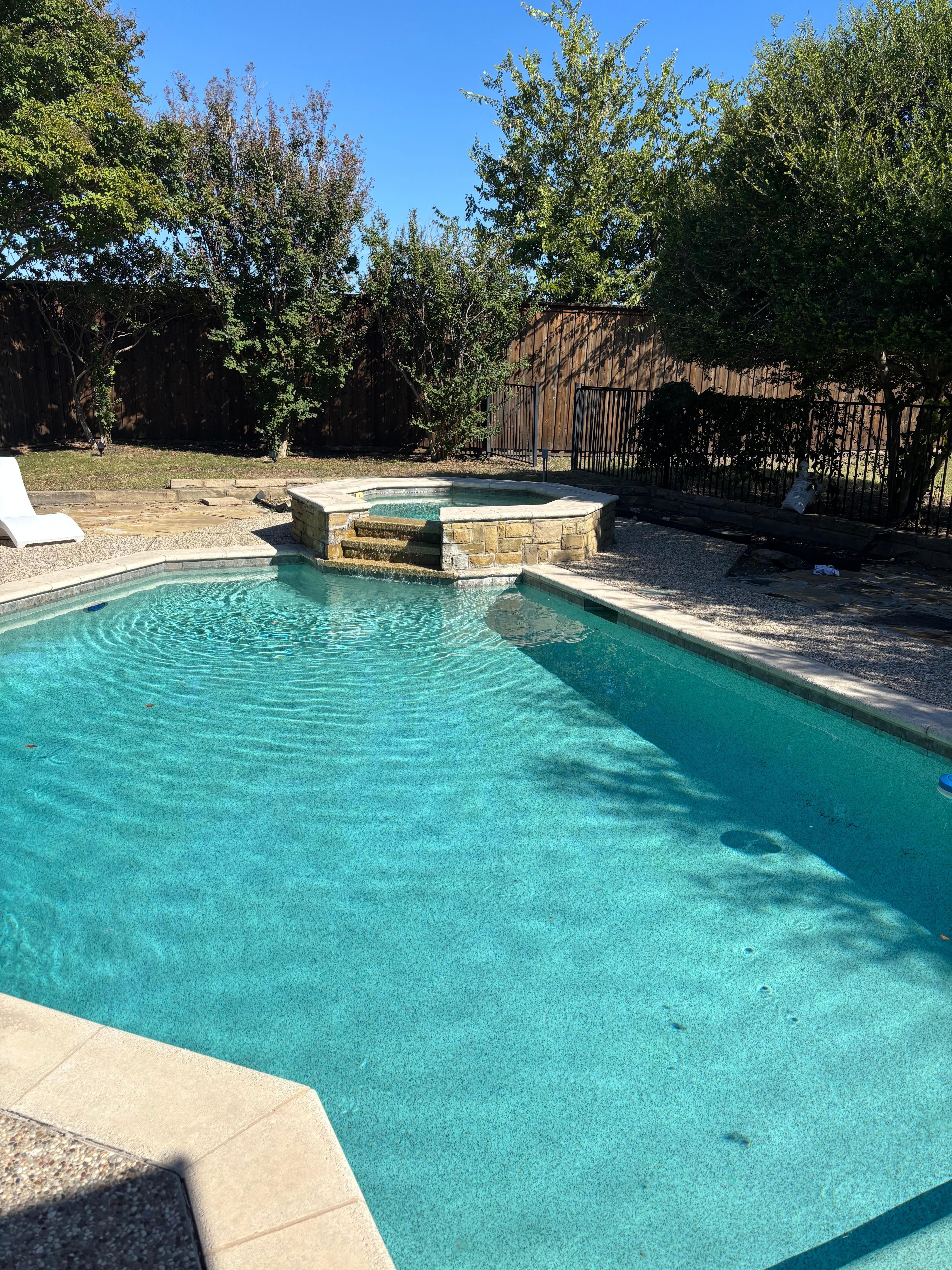 The beautiful pool which provided so much relaxation during a chaotic time