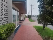 Street outside motel.