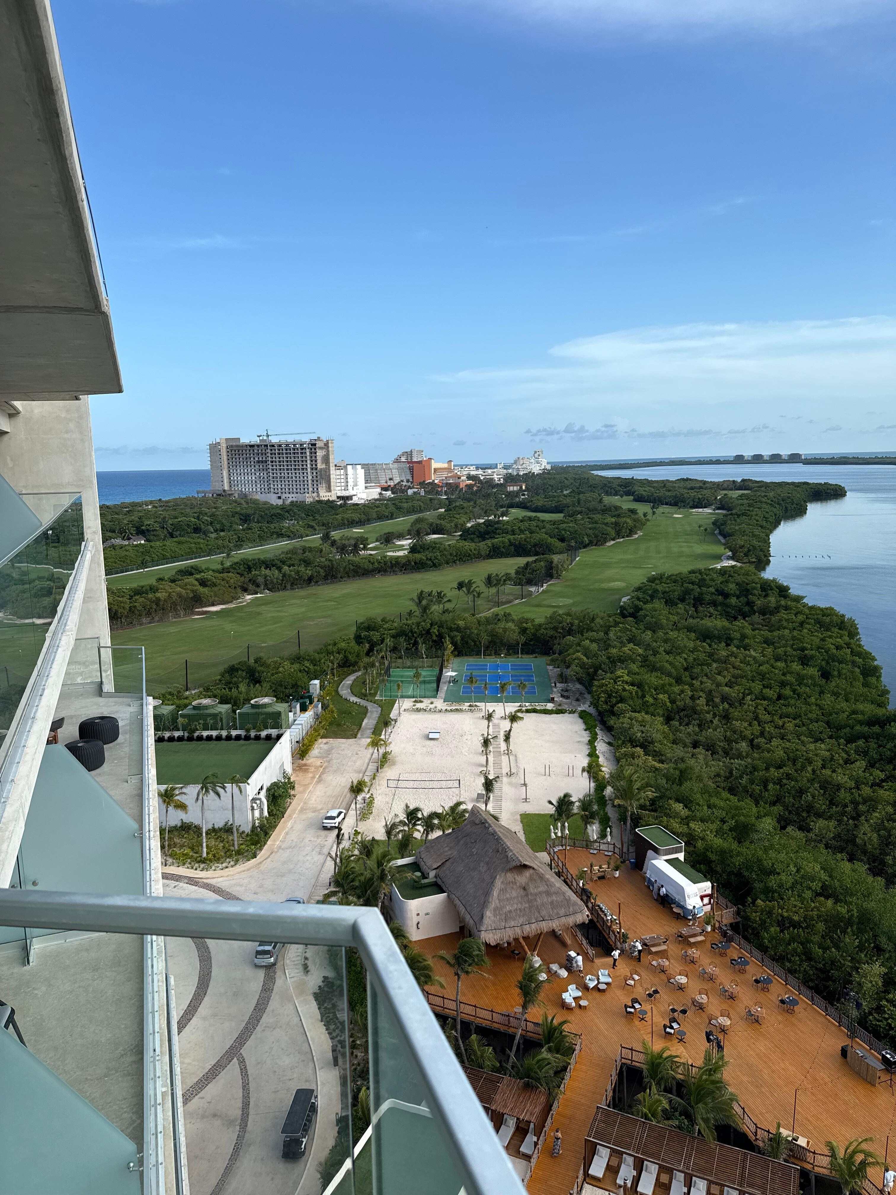 View of golf course from breakfast