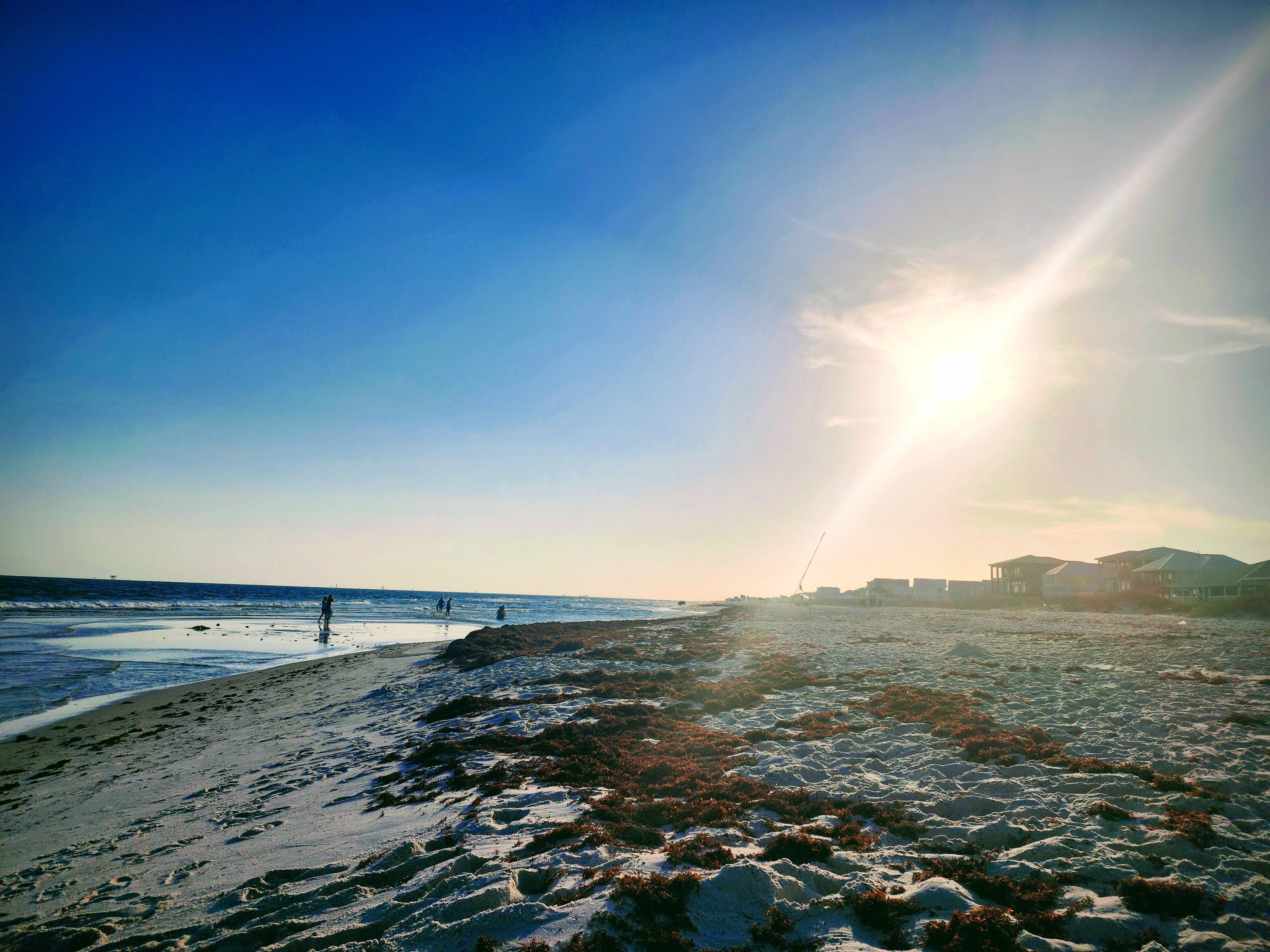Looking west down the beach.