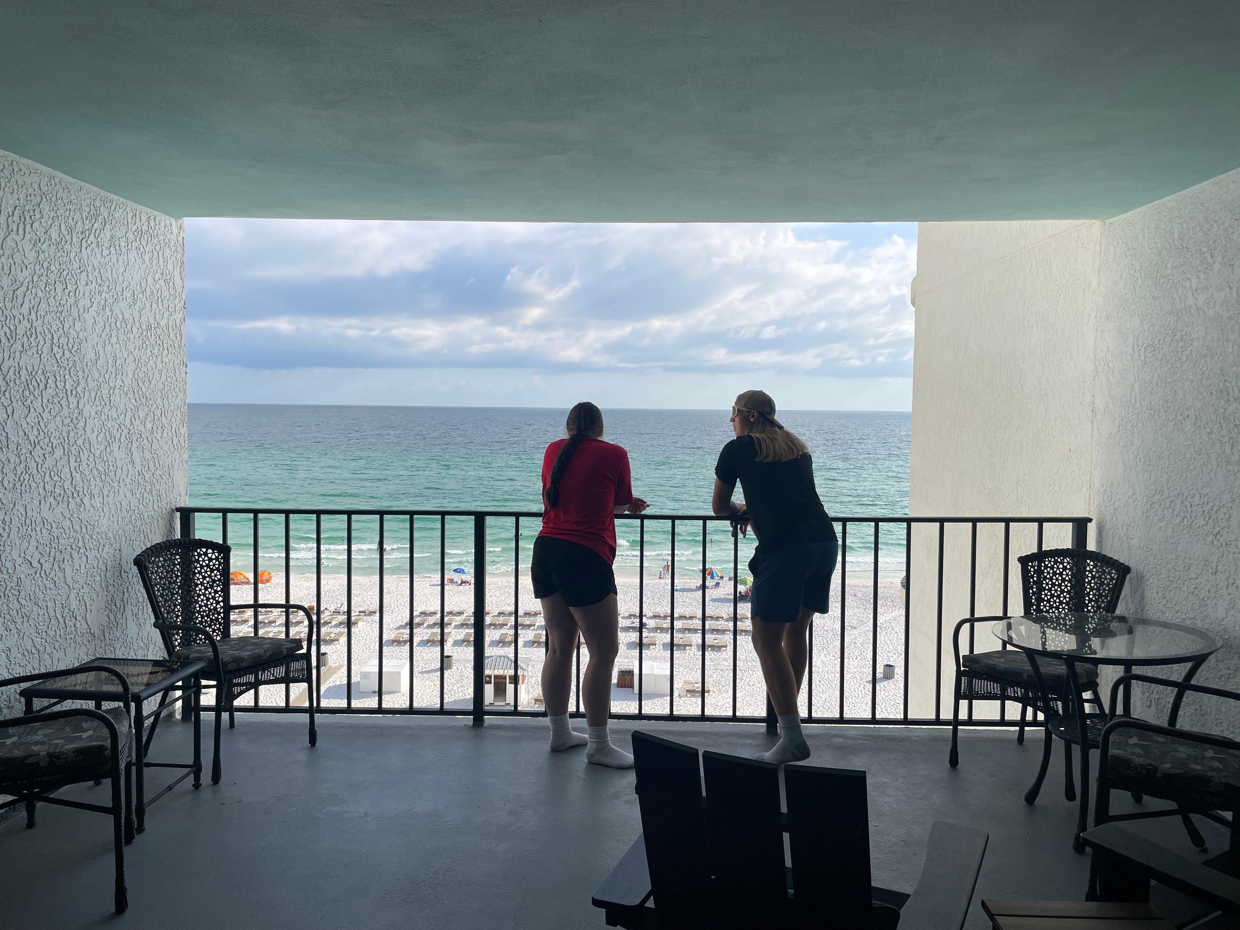 Huge balcony with lots of seating 