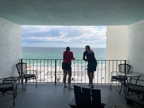 Huge balcony with lots of seating