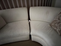 The couch did not stay together, and it was stained and filthy