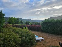 Vue des marches du chalet