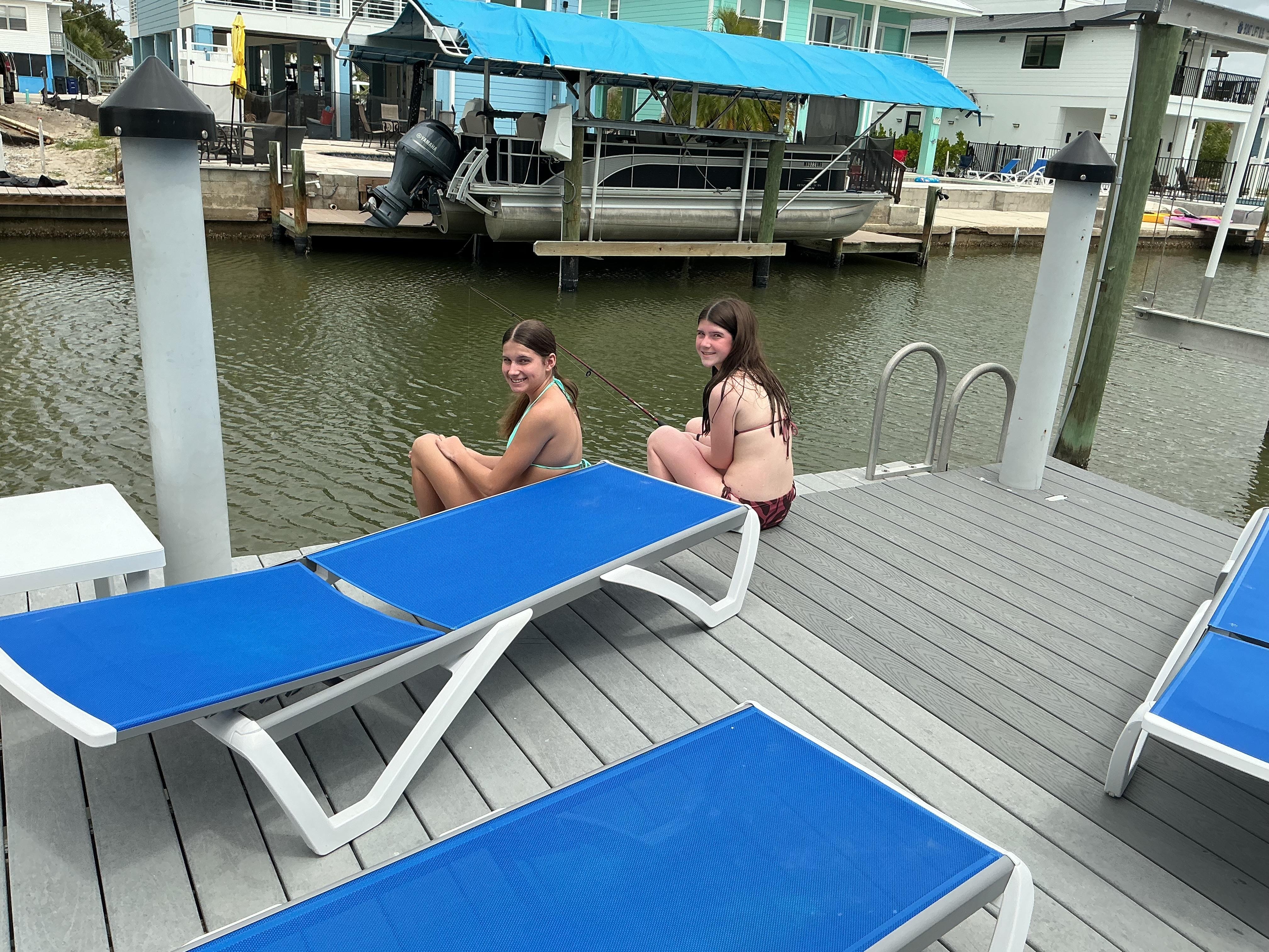 Fishing off the dock.