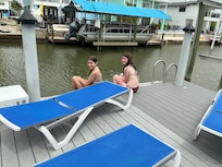 Fishing off the dock.