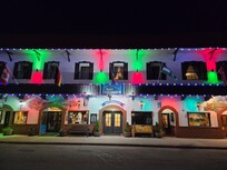 Front of hotel at night