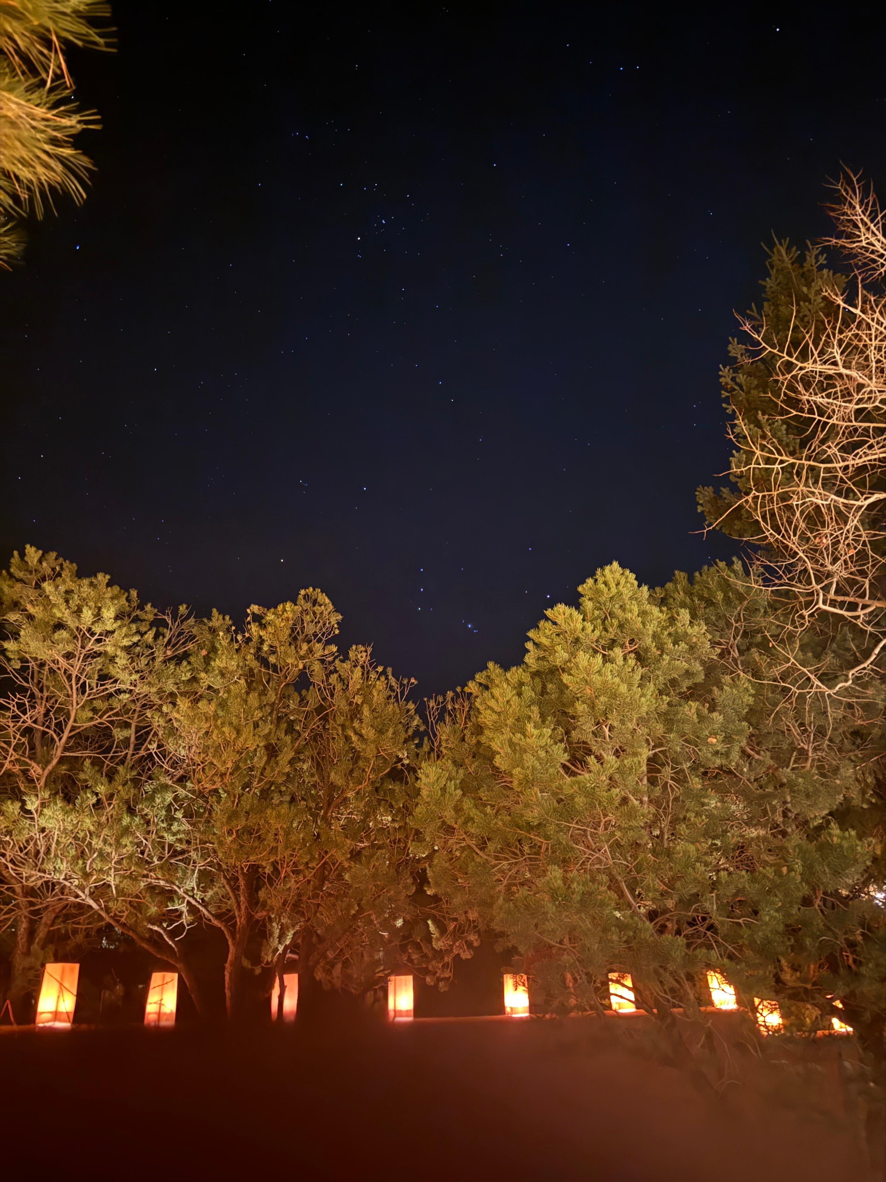 Night view out front patio