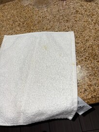 Stained towels